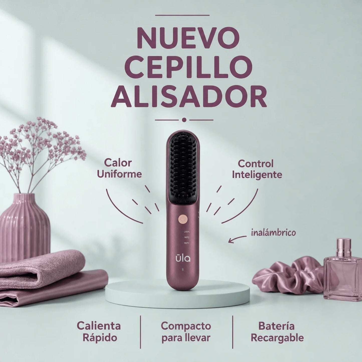 Cepillo Alisador Cabello Inalámbrico ULA